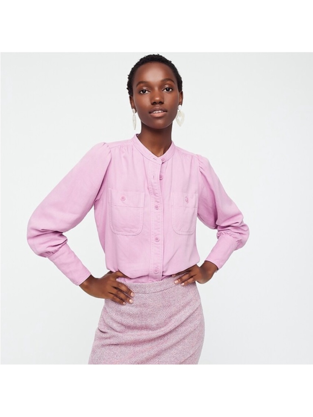 J‎ Crew Point Sur Draped Button Down Classic Long Sleeve Shirt Size XXS NWOT